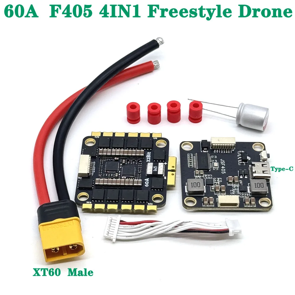 

1set 60A F405 Mini v3s 30x30 Stack Flight Controller BLS 60A Mini V2 4in1 ESC for RC FPV Racing Drone Connector