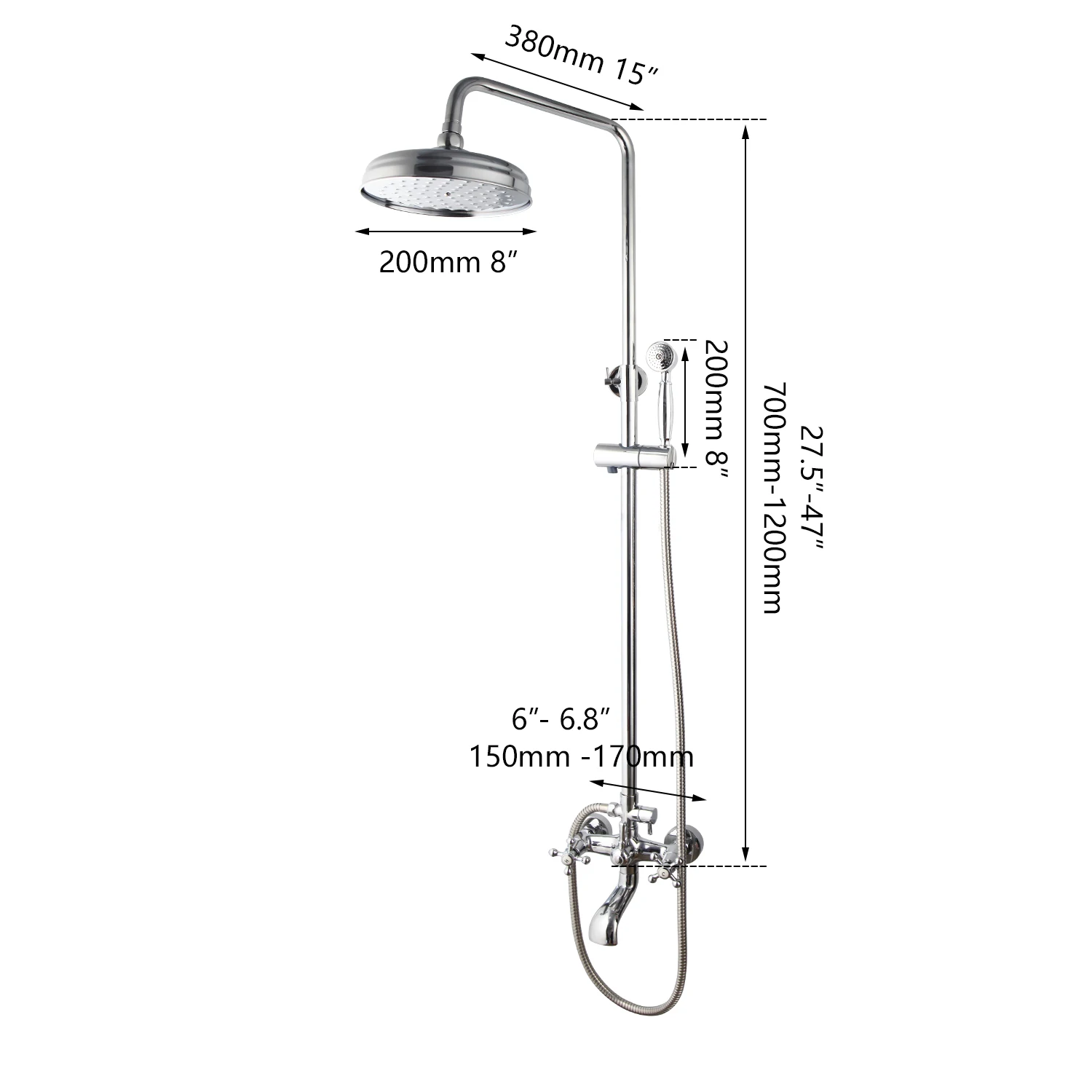 ZAPPO Shower Faucets Top Quality Contemporary Bathroom Shower Faucet Bath Taps Rainfall Shower Head Set Mixer Torneira