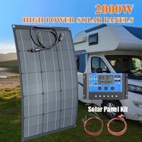 High-Efficiency 500W-2000W Solar Panel Kit with 18V/36V Charging - Perfect for RV Boat Car and Home Power Supply