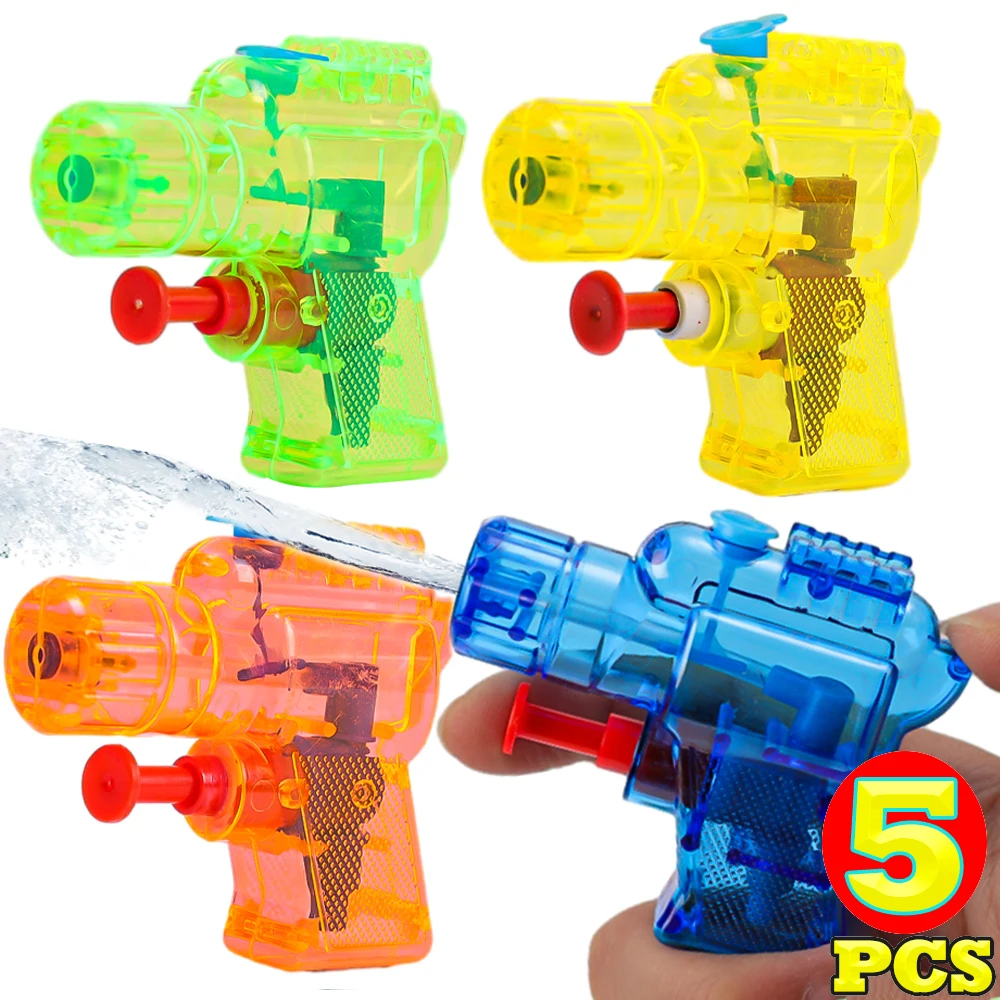 5PCS Mini Small Water Gun Children's Toys Transparent Water Gun To Play in Summer Outdoor Swimming Beach Water Jet Fighting Toys