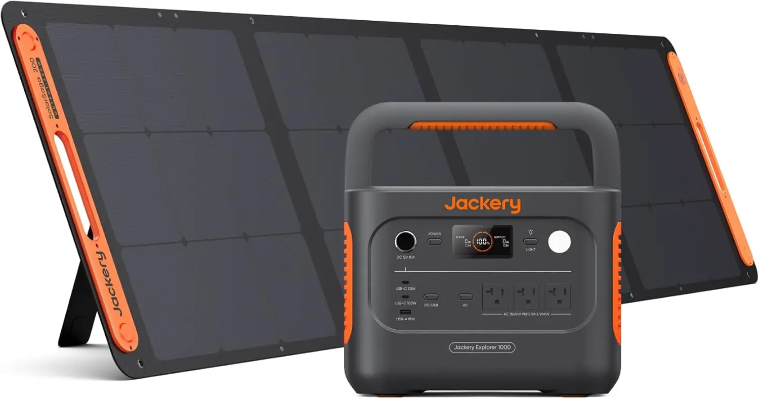 

Solar Generator 1000 v2 with 200W Solar Panel(2024 New),1070Wh Portable Power Station LiFePO4 Battery