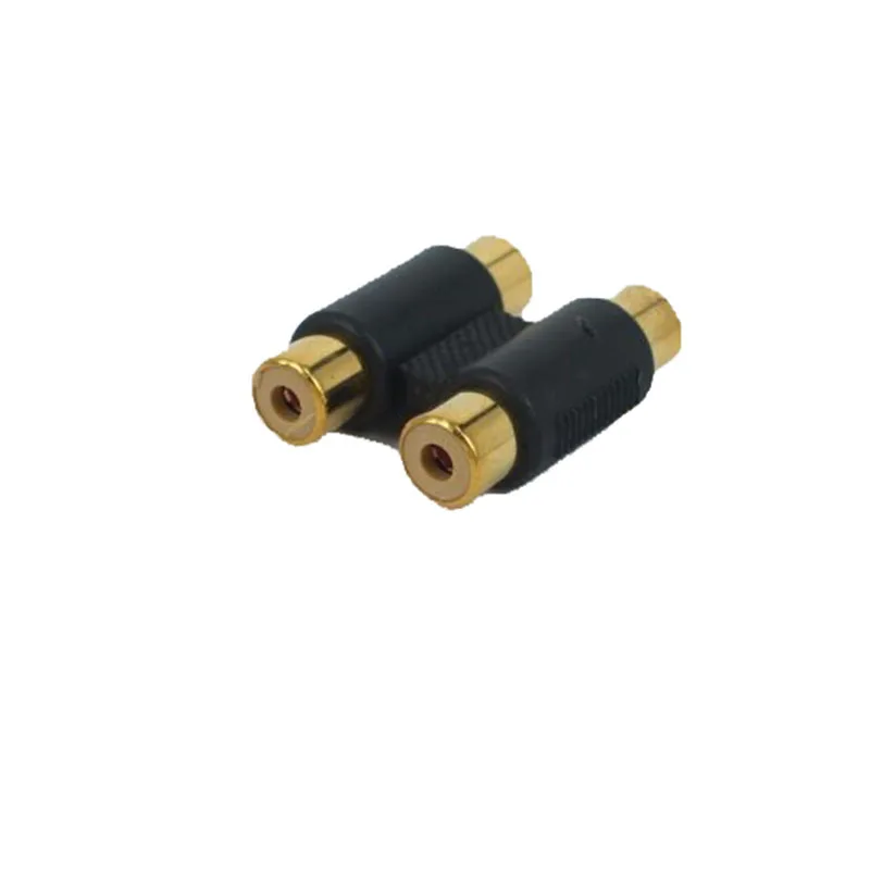 Gold-plated Av Lotus Female Dual-pass Extension Cord 2rca Female-to-female Docking Connector Audio And Video Adapter D2