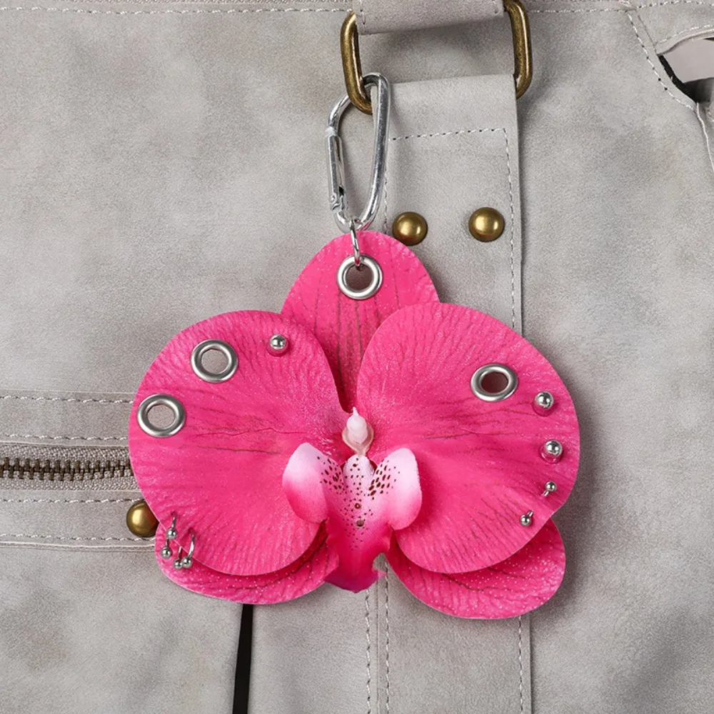 

Phone Charms Phalaenopsis Orchid Keychain Keychains Keyring Imitation Flower Pendant Fashion Cloth Bag Pendant Women Girls