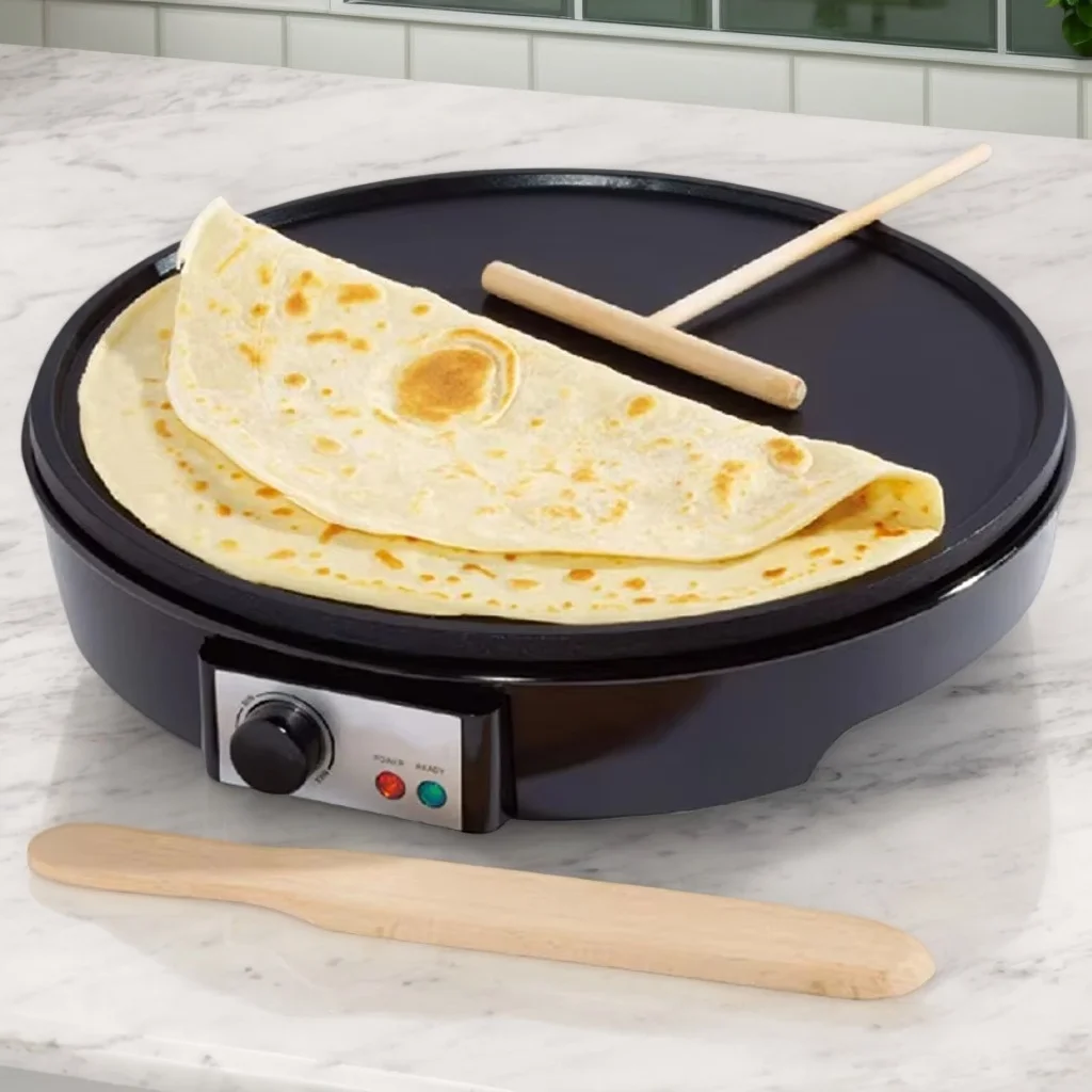 

1000W non-stick coating, material, stainless steel crepe press and temperature control
