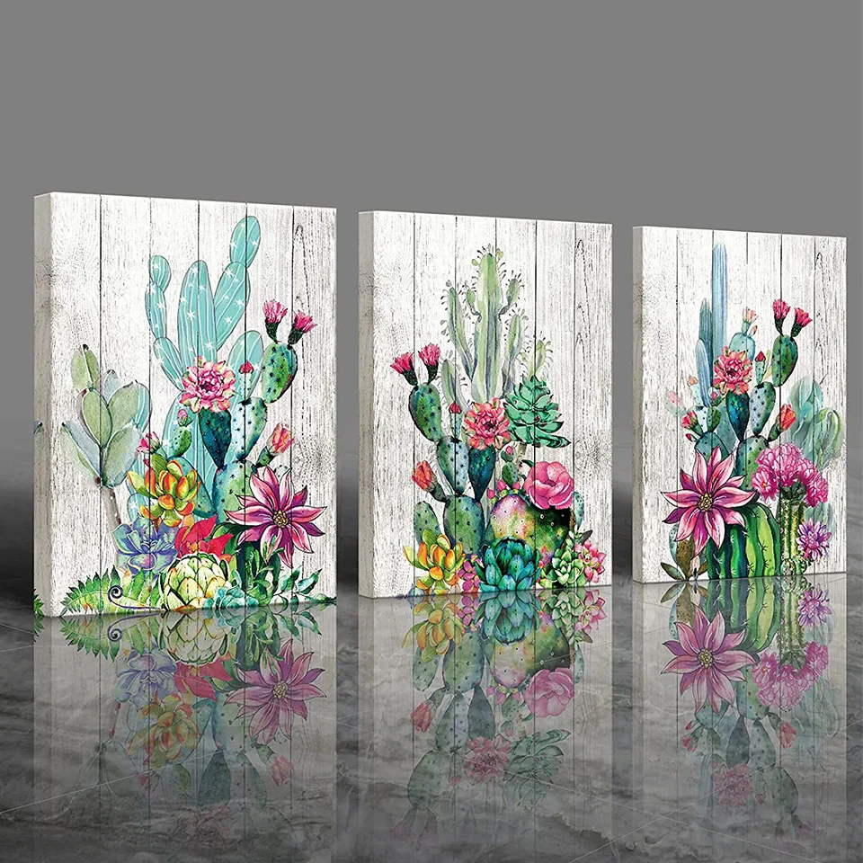 Tropical plant desert cactus 5d Diy diamond painting Full Square/Round embroidery Diamond mosaic triptych still life home decor