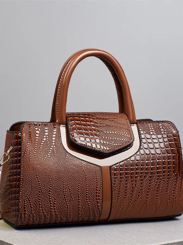 

Женская большая сумка Capaci с крокодиловым узором, новинка 2025, универсальная высококачественная сумка через плечо для женщин