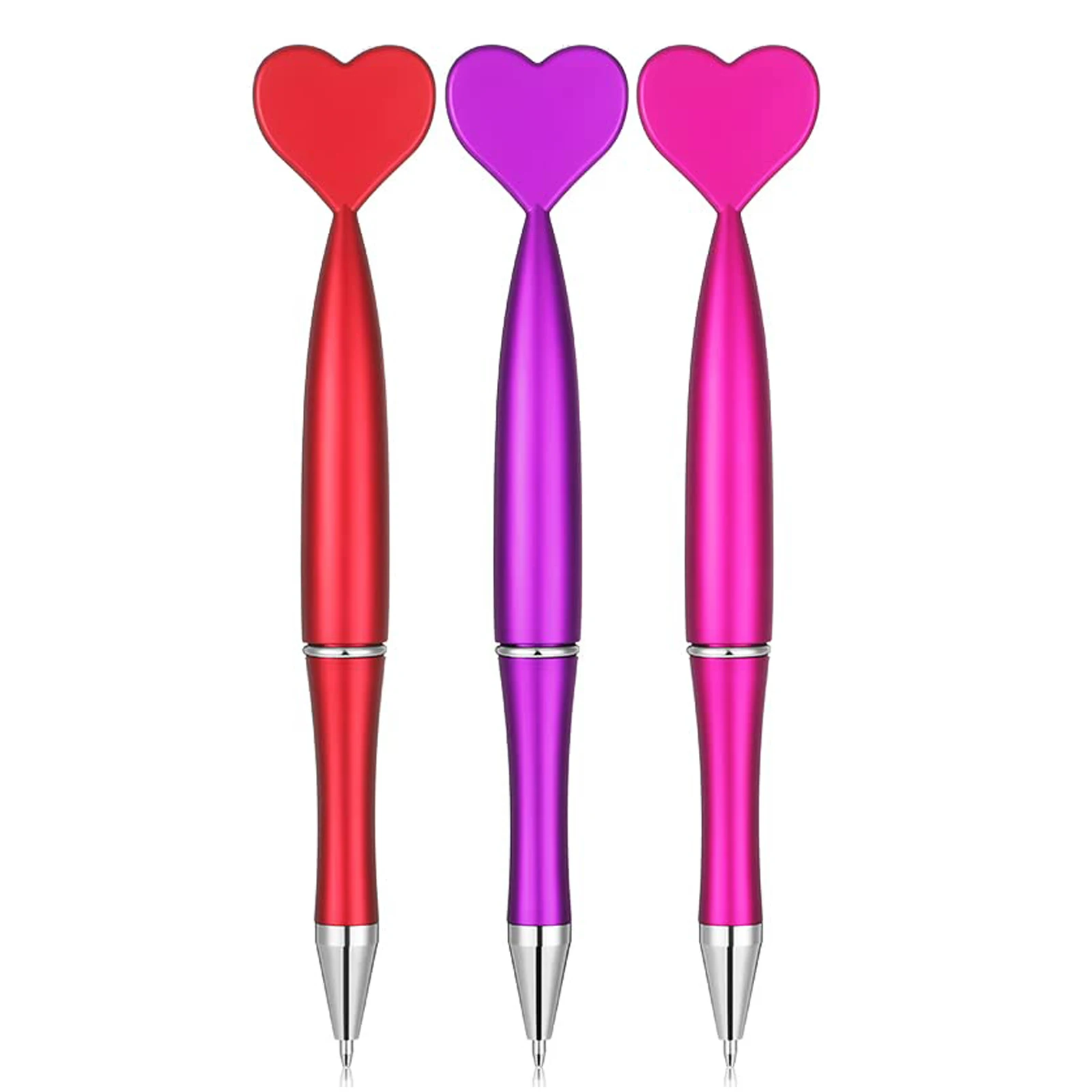 

3Pcs Valentine's Day Heart Shape Pens Black Gel Ink Rollerball Pens for Office School Supplies Birthday Presents ballpoint pen