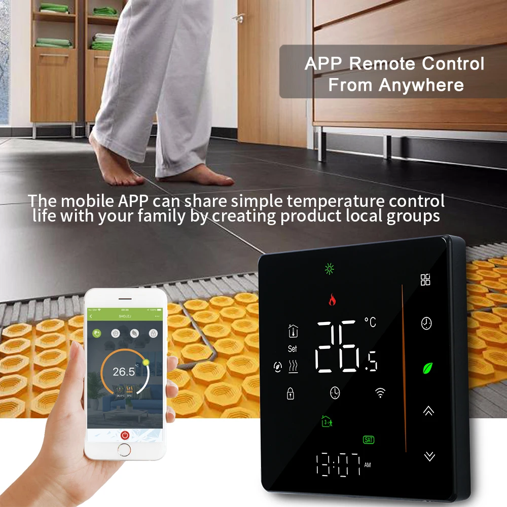 Termostato Wifi Tuya Smart Life para caldera de Gas y calefacción de suelo cálido, controlador de temperatura para el hogar, SmartThings, Alexa, Google, Siri