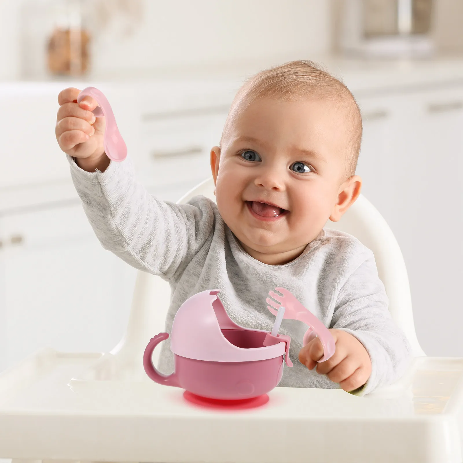 

Набор детских силиконовых тарелок на присосках (1 шт.) – Непроливаемая посуда для малышей, портативный подарок на День рождения и Рождество