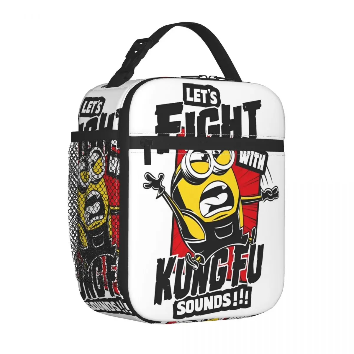 Minions Let's Fight Insulated Lunch Bags Portable Reusable Cooler Bag Lunch Box Tote College Picnic Food Storage Bags