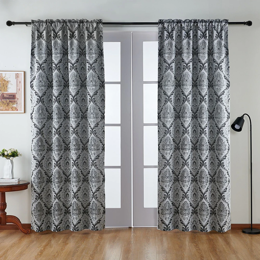 Europäische Vintage-Verdunkelungsvorhänge, wärmeisolierend, staubdicht, einfache Installation, Schlafzimmer, Balkon, Wohnzimmer, Fenstervorhänge