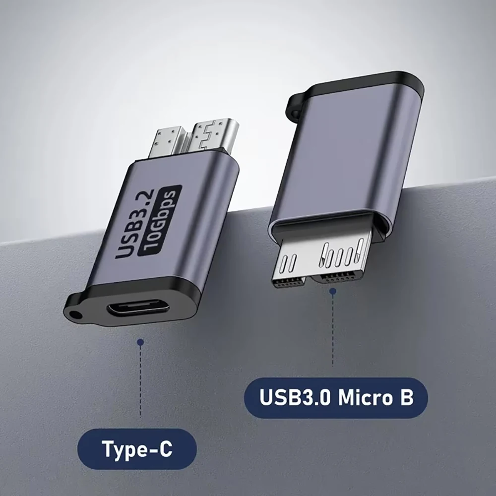 USB 3.0 Micro B Male to Type C Female Adapter Connector for External Hard Drive HDD Cable Converter High Speed Data Transfer