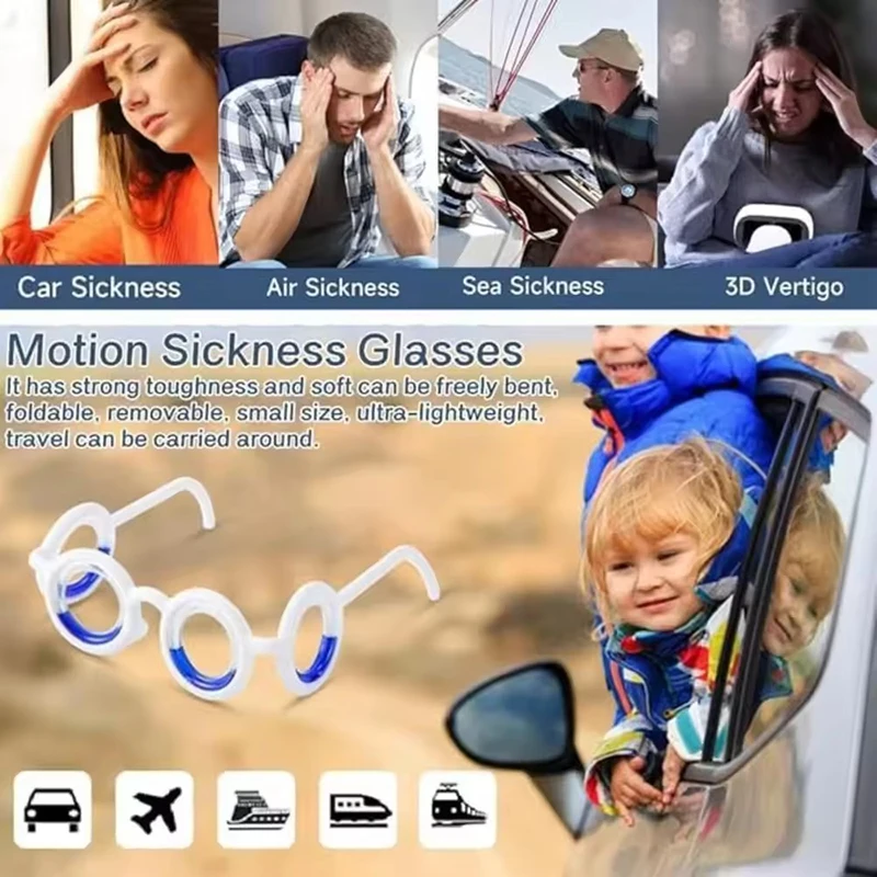 Tragbare Reisekrankheitsbrille, linsenlose Anti-Krankheits- und Anti-Schwindel-Brille mit Flüssigkeitsring, leichte Anti-Schwindel-Brille – Detail 8