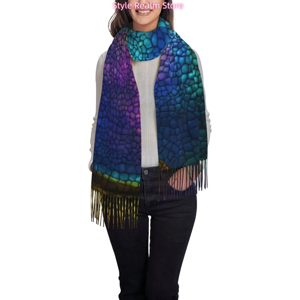 Classic Snake Skin Print Polyester Scarf Breathable Fashion Accessory For Travel And Everyday Wear