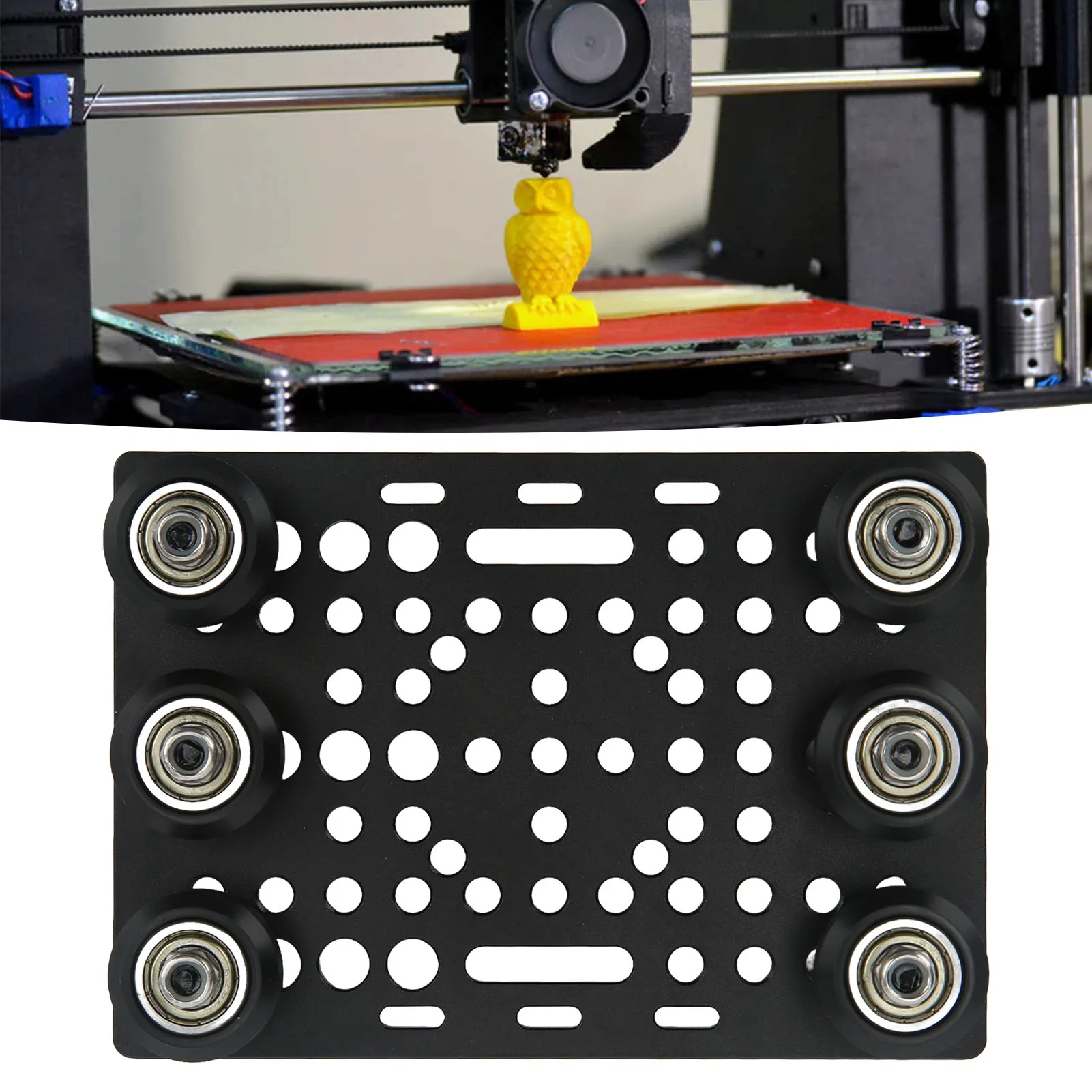 Gantry Plate Aluminum Black Anodized Surface 3D Printer Gantry Board with Pulley 0.8 to 3.1in