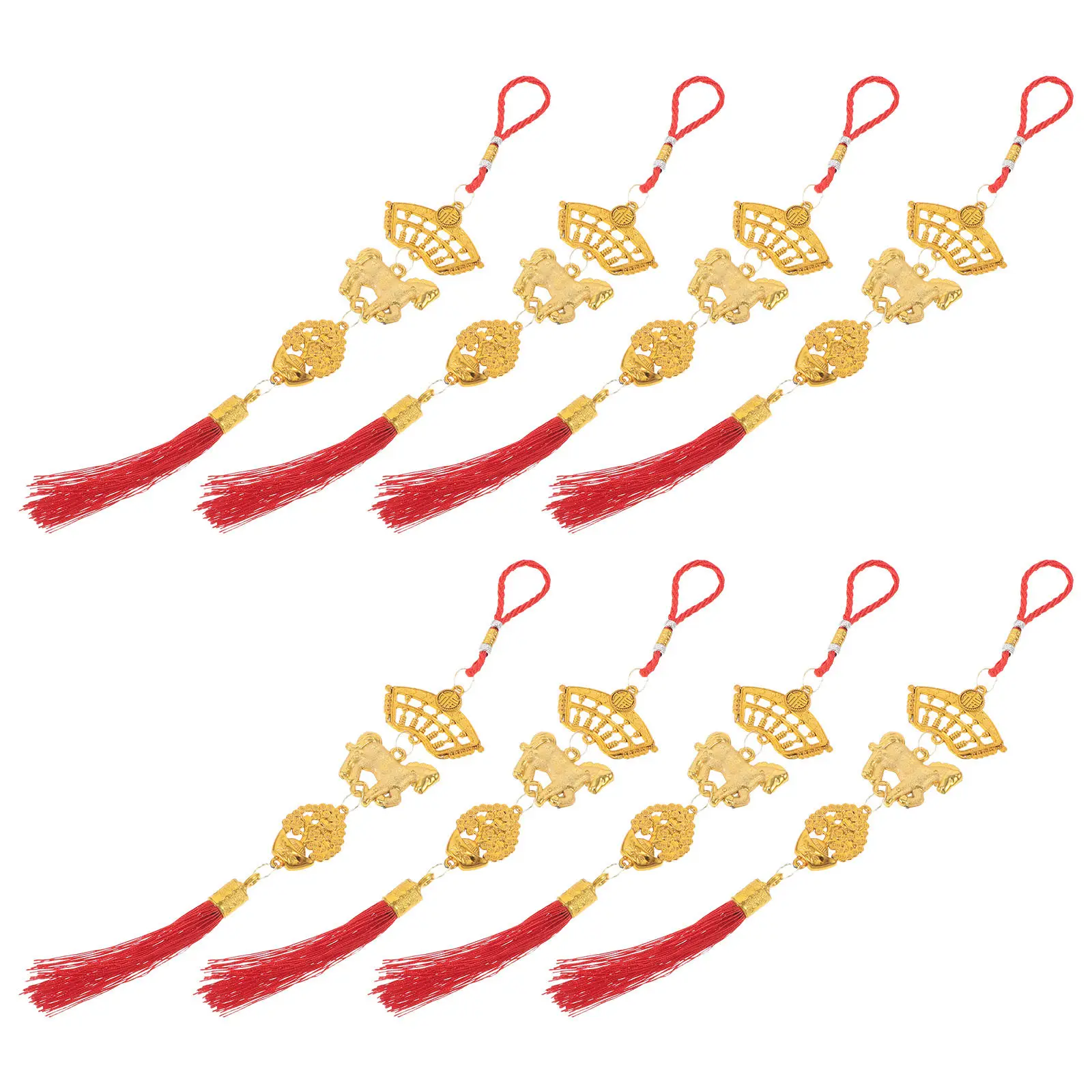 8Pcs Chinese New Year Horse Ornaments Set Spring Festival Hanging Pendant Decor for Tree Home Office Garden Wall Door Lucky view 2