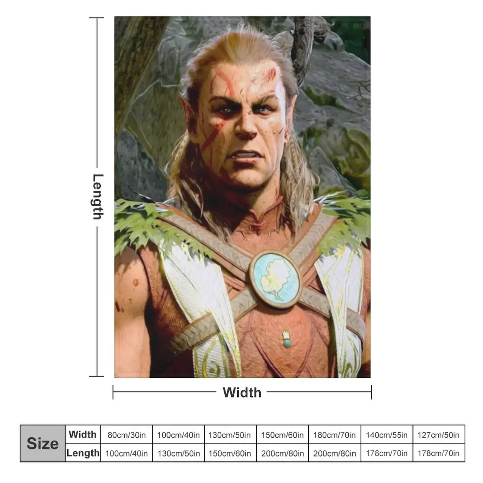 Halsin the Elf Druid Adventurer looking angry Throw Blanket Luxury Designer decorative Thins Nap Hairy Soft Plaid Blankets
