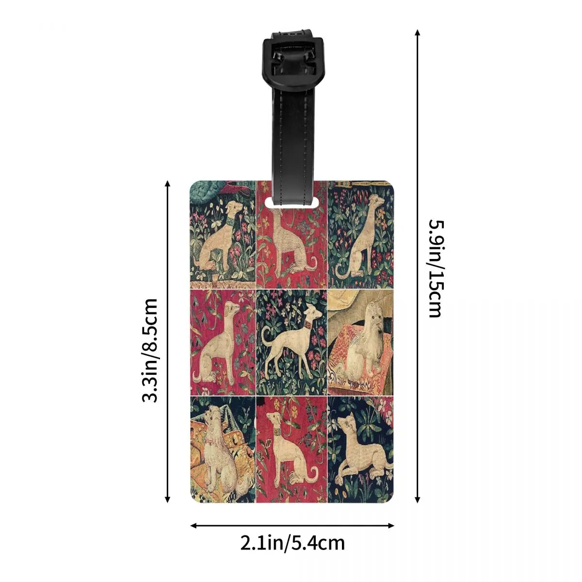 Custom Middeleeuwse Windhond Bagagelabel Whippet Windhond Reistas Koffer Privacy Cover Id Label