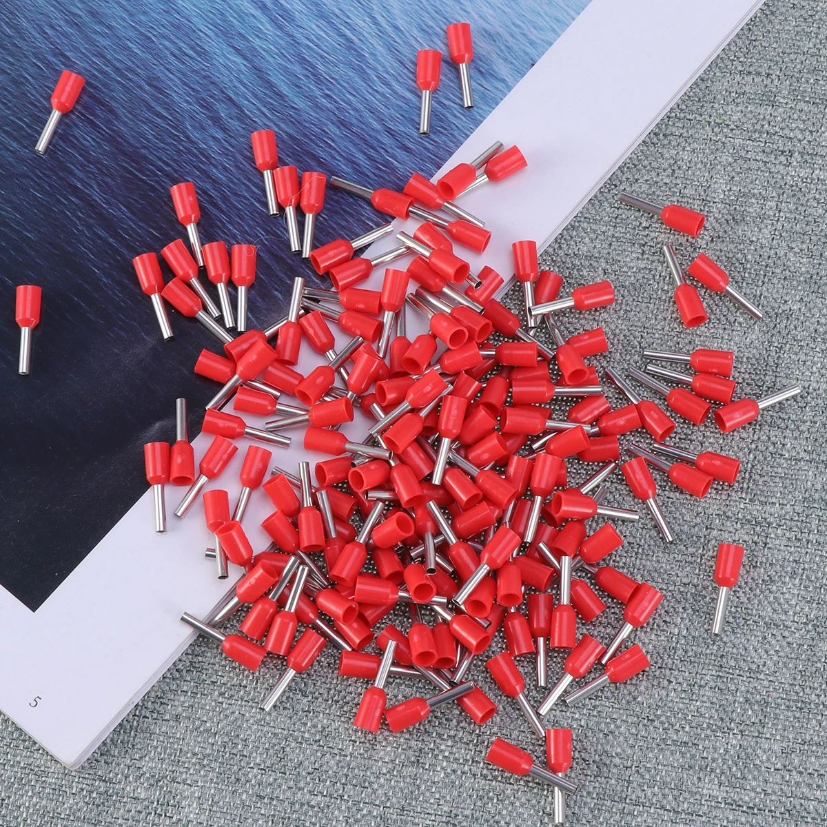 

1000pcs Pre-Insulated Terminals Electrical Connectors Red Assorted Sizes Solderless Wiring Repair Set For Home Vehicle Butt Ring