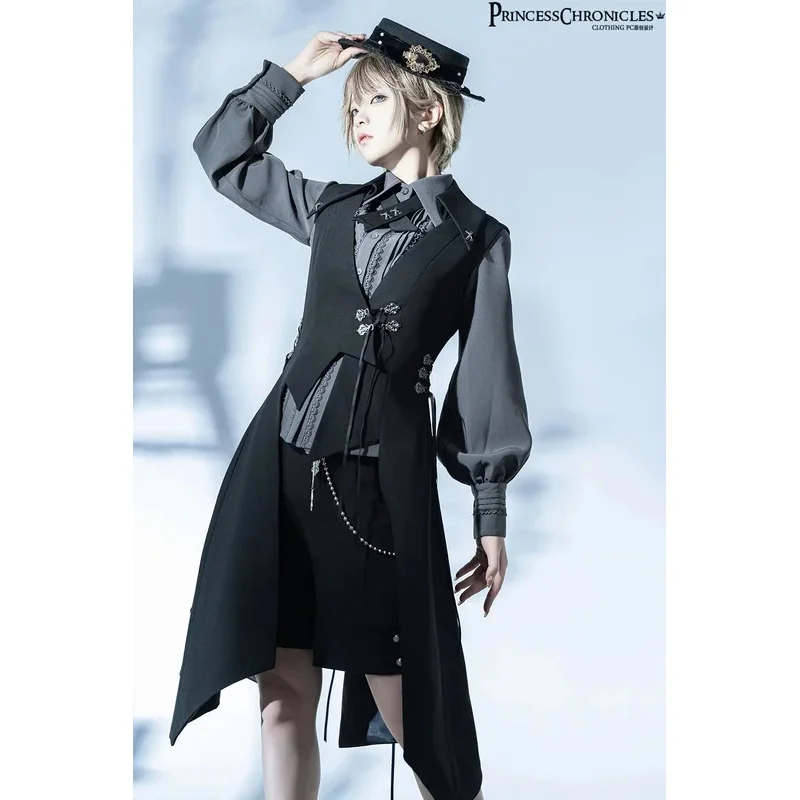 

Предзаказ Ouji Lolita Red Ember Zero 2.0 Ретро Темный Средневековый Красивый Тонкий Длинный Жилет от Princess Chronicles 2025 г.