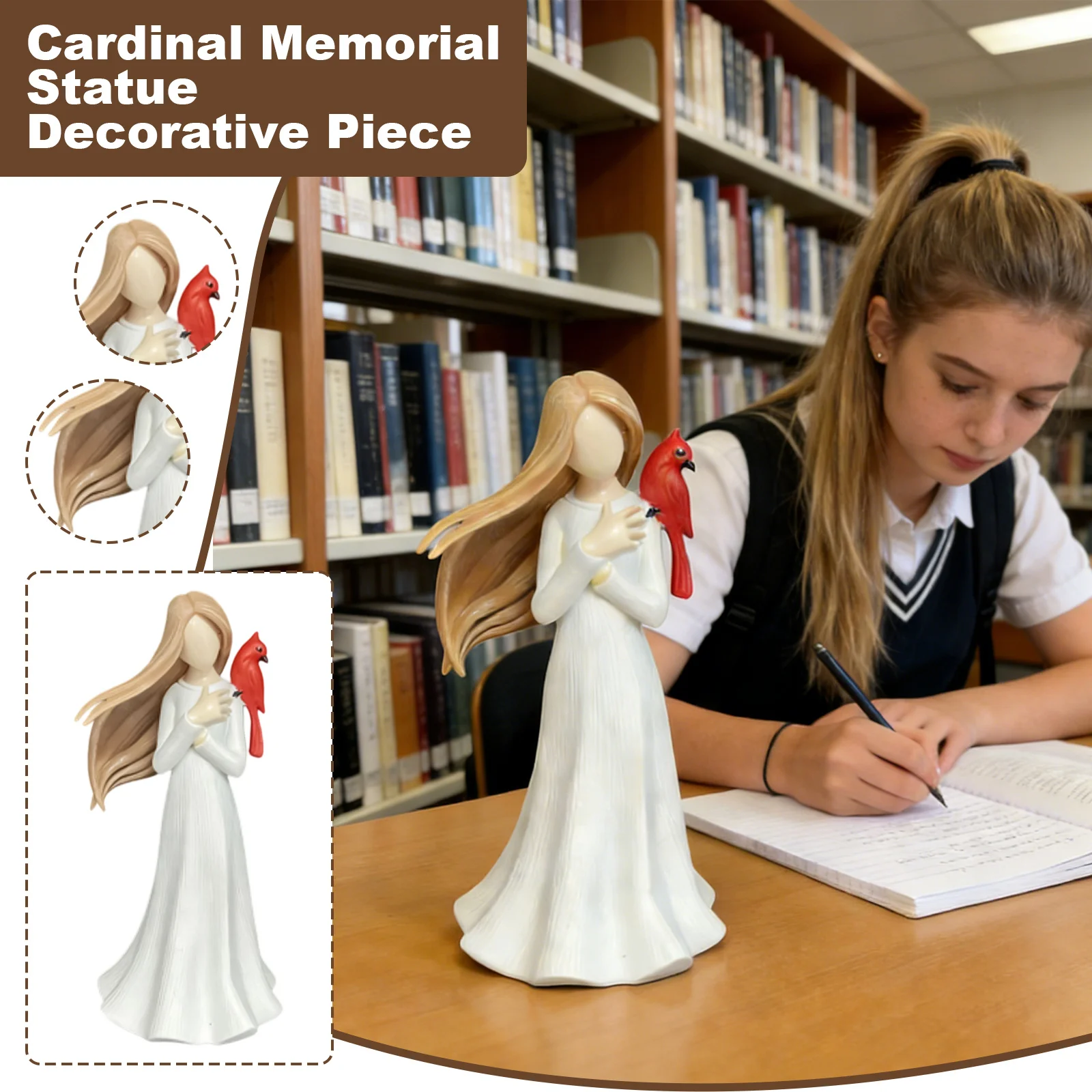 Figura Conmemorativa de Cardenal, Estatua de Ángel Pájaro Rojo, Decoración Miniatura de Resina Pintada a Mano para Regalo de Duelo, Exhibición en Estante del Hogar 2026