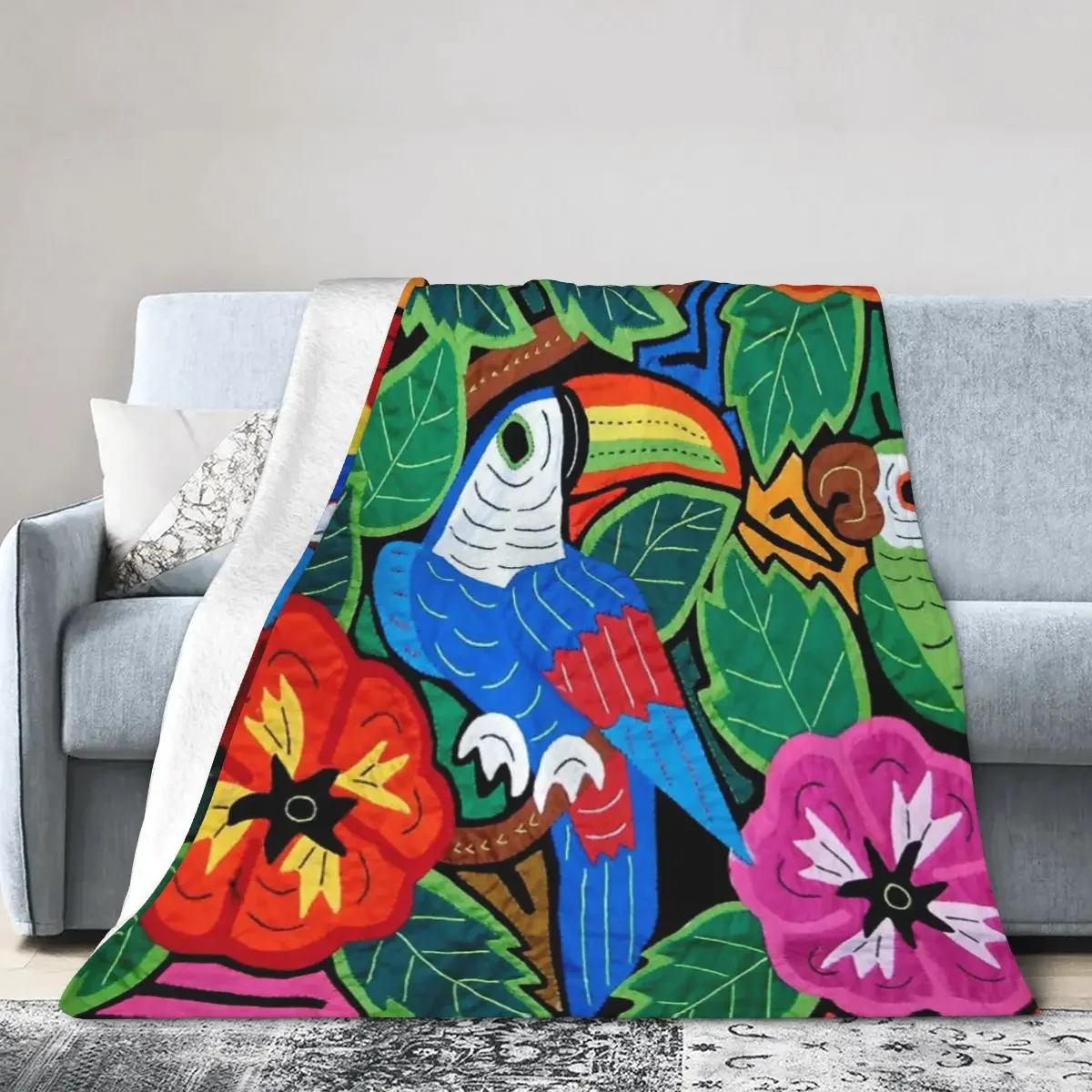 

Flannel Throw Blanket Mola Design Birdies Blankets Soft Bedspread Warm Plush Blanket for Bed Living room Picnic Travel Home Sofa