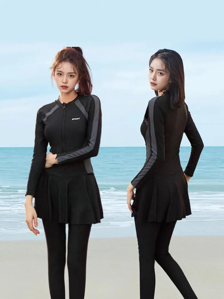 

Женский цельный купальник с длинными рукавами, гидрокостюм для дайвинга, защита от солнца, профессиональный консервативный дизайн, высокая эластичность, нейлон...