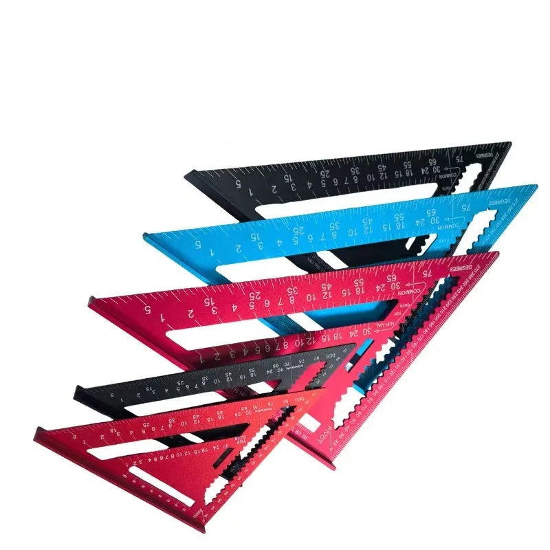 hit productAluminum Rafter Square Carpenter Measuring Layout Alloy Metal Triangle Ruler Imperial Protractor for Woodworking