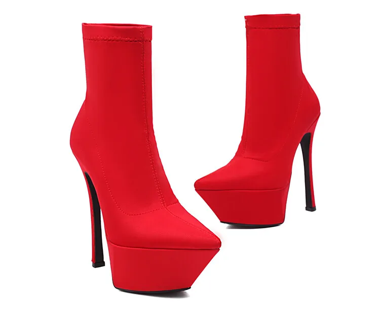 Oversize Large size Big Size Stiletto boots boots women shoes ankle boots for women ladies boots shoes woman winter