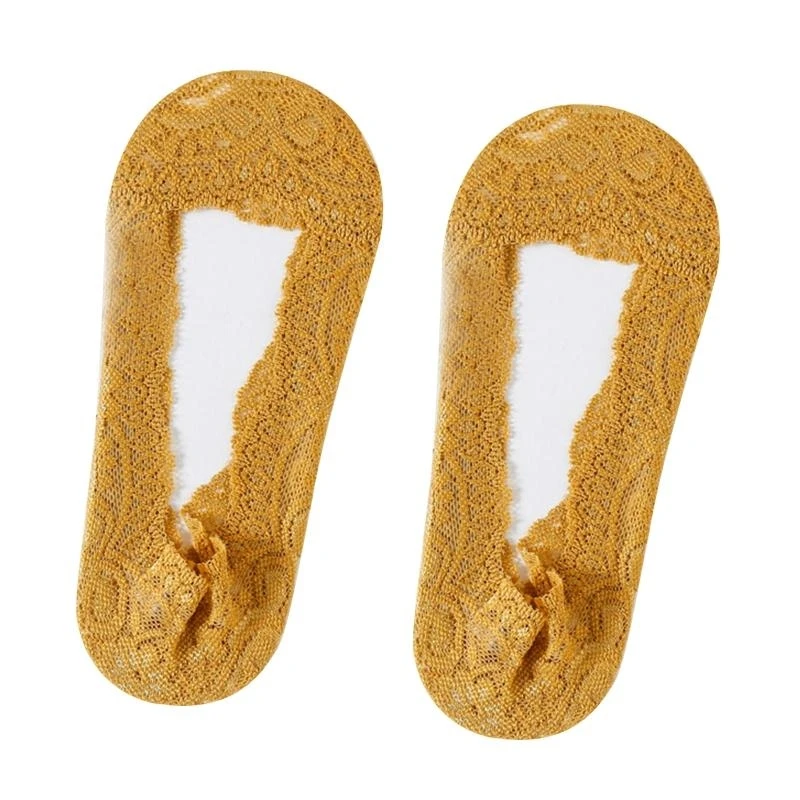 

Q22D 1 пара женских кружевных носков-невидимок с низким вырезом, нескользящие невидимые носки-лодочки