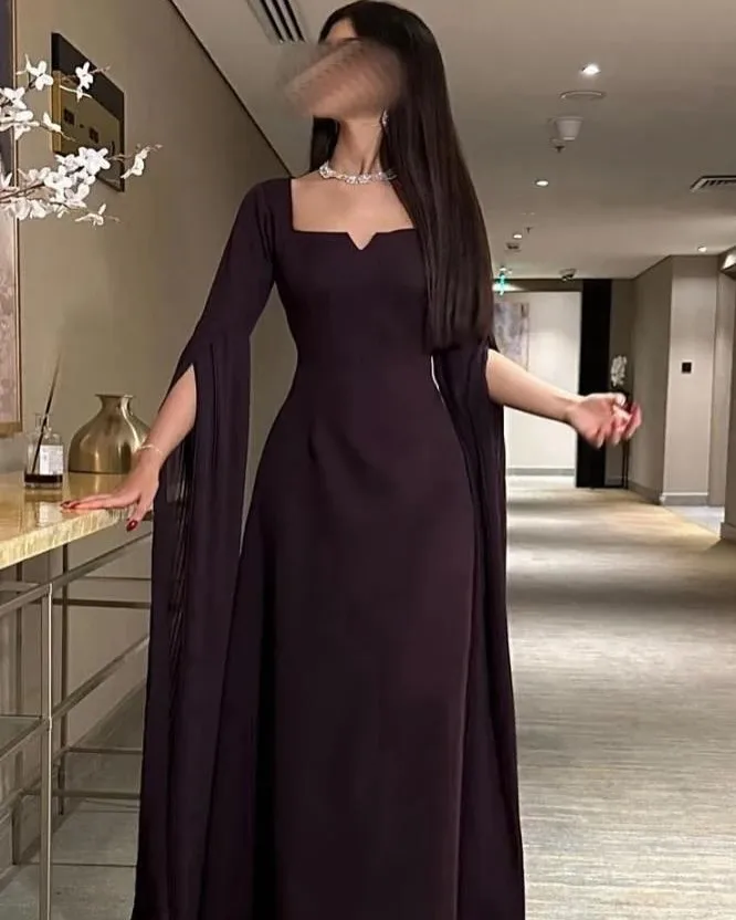 

Adeli Elegant Square Neck Prom Gown Women's Long Sleeve Mermaid Evening Dress Floor Length Formal Occasion Dresses customized