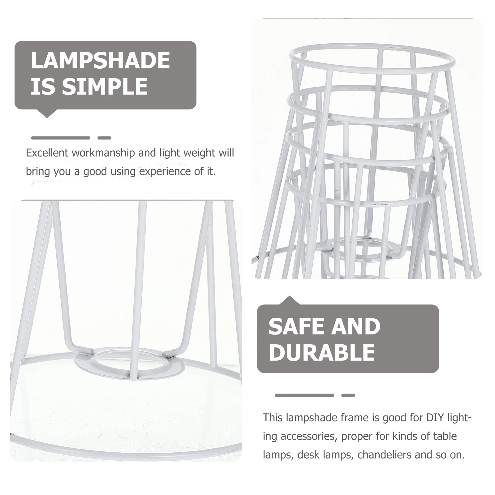 

4 pcs Frame Shade Bracket Tapered Lampshade Bracket Lamp Holder Diy Table Lamp Rack Chandelier Frame For Home Decor