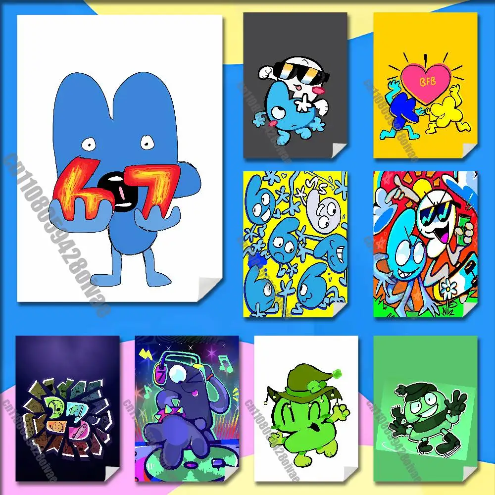 Bfdi B-Battle For Dream Island Poster Sticker For Home Decoration 10x15cm Self-adhesive Souvenirs Playbill Cover