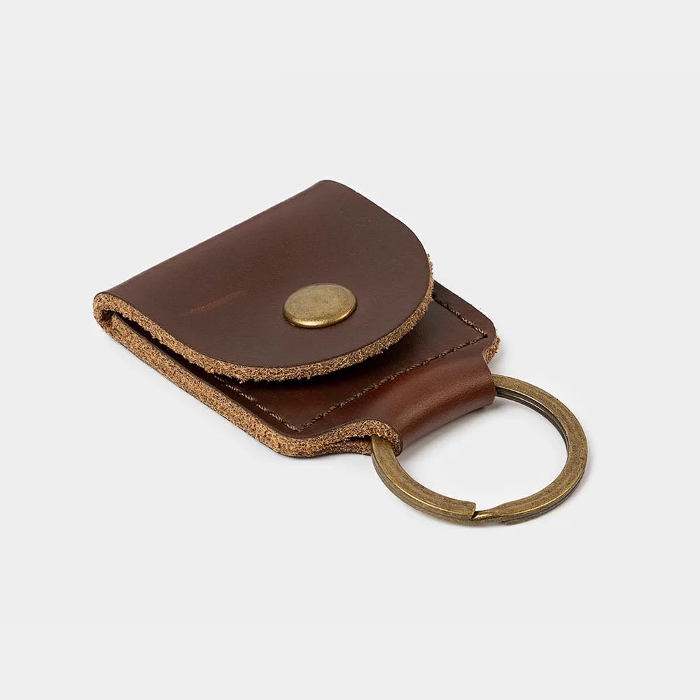 Designer Mini Handmade Personalized Leather Key Chain with Coin Pocket Personalised Engraved Strap Chains for Key Fobs