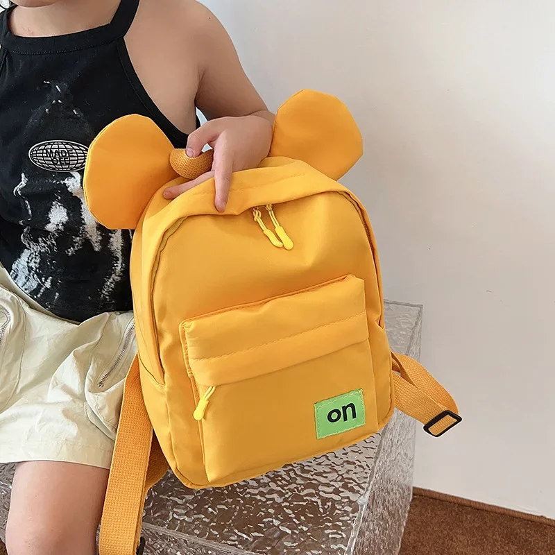 New kindergarten school bag children cartoon cute backpack solid color fashion travel backpack