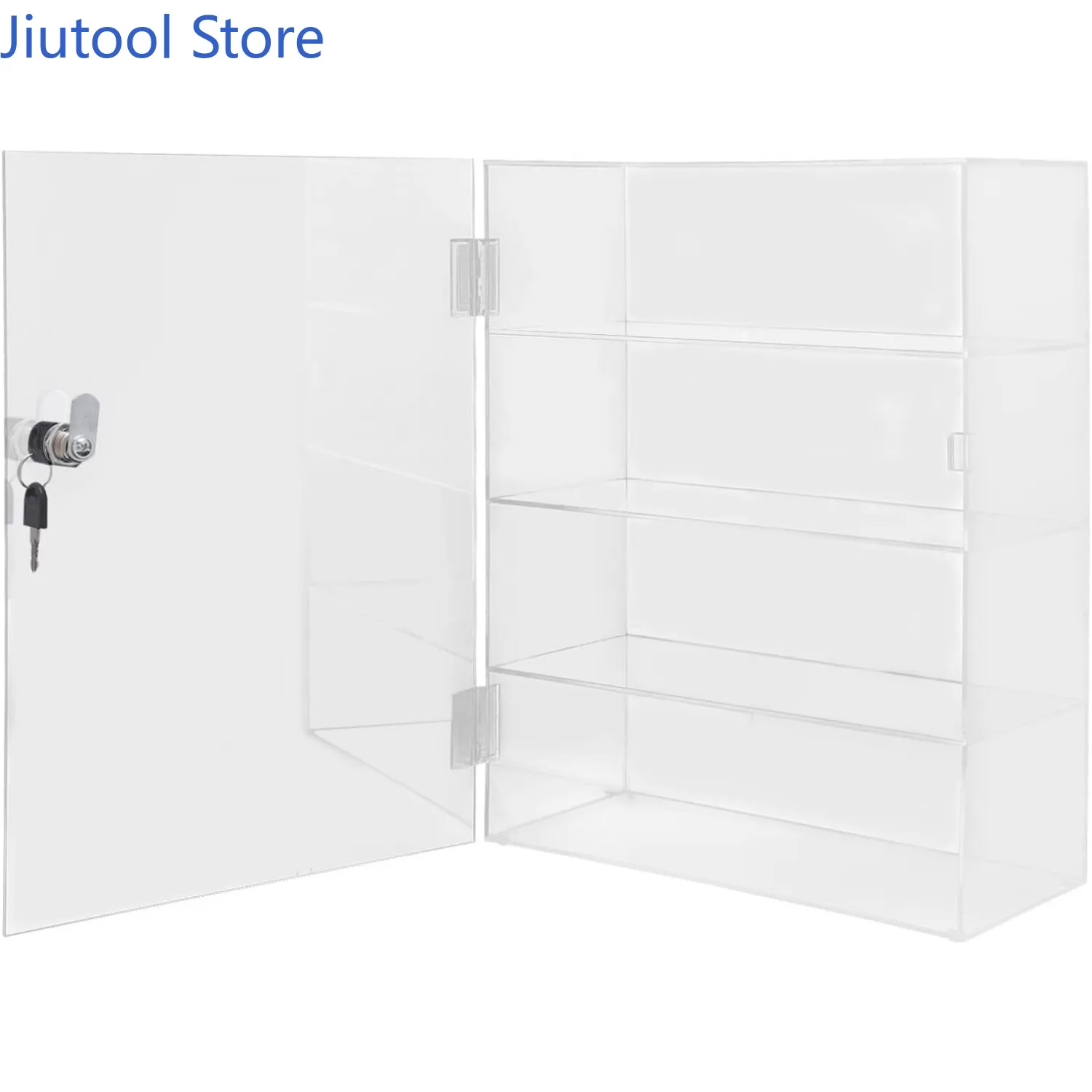 حافظة عرض أكريليك قابلة للقفل مكونة من 4 طبقات مع مفاتيح، حافظة عرض شفافة على سطح الطاولة، قفل خزانة عرض قابلة للفصل