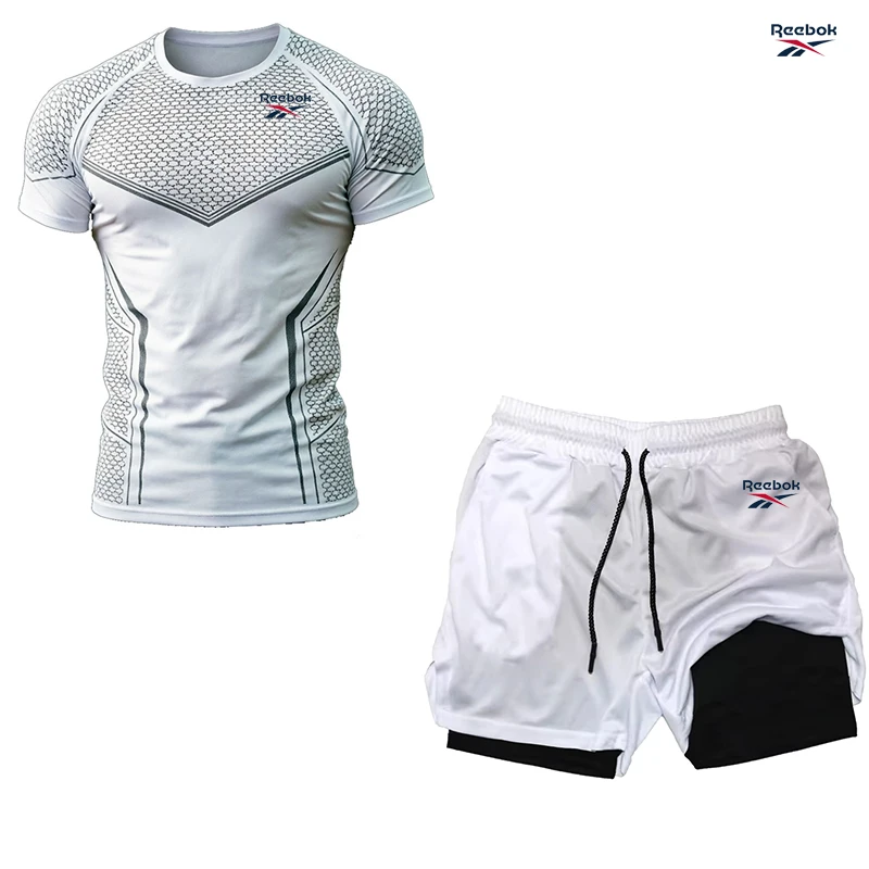 Reebok 2-in-1 Shorts with Compression T-Shirt - Men's Sports Set - Quick-Dry Running Sportswear - Fitness Training Collection - view 5