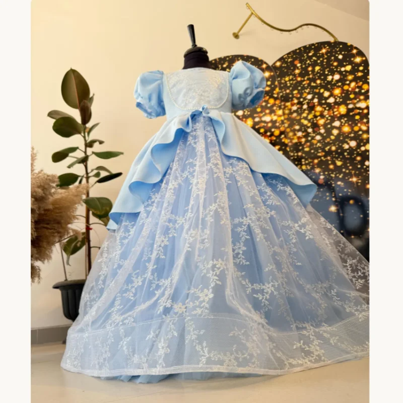 Girls Formal Evening Gown, Little Girl Princess Costume，Flower Girl Dress，Boutique Kids Party Dress, Holiday Fancy Dress Up