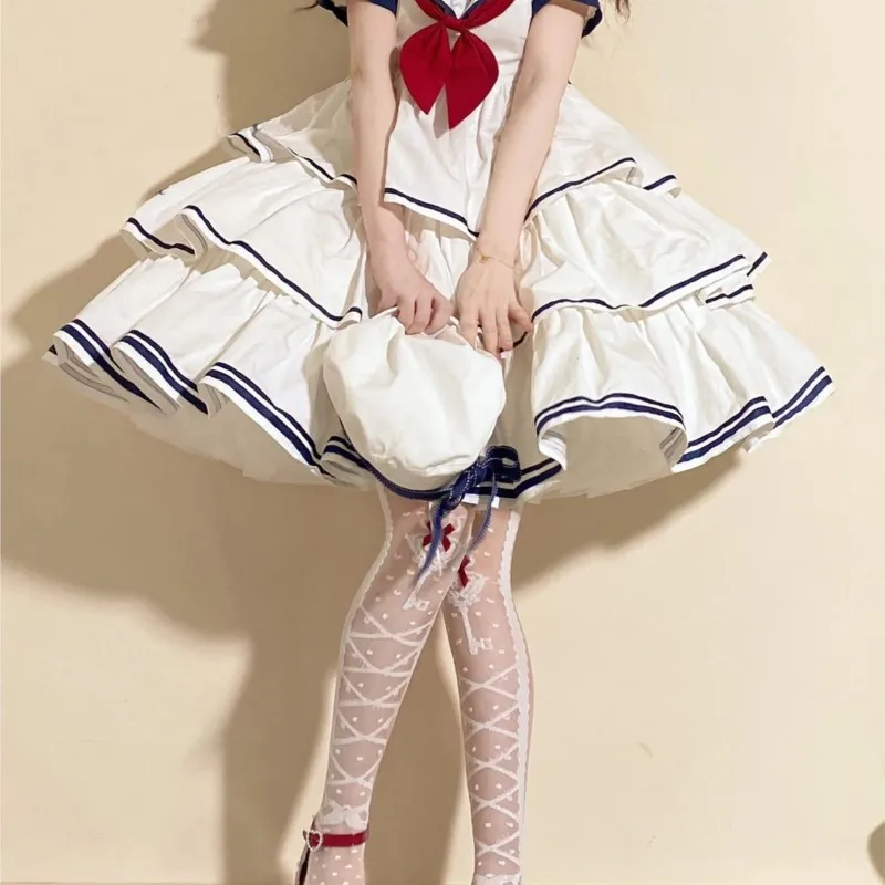 Three-Section White Dress College Style Cute Daily Pettiskirt