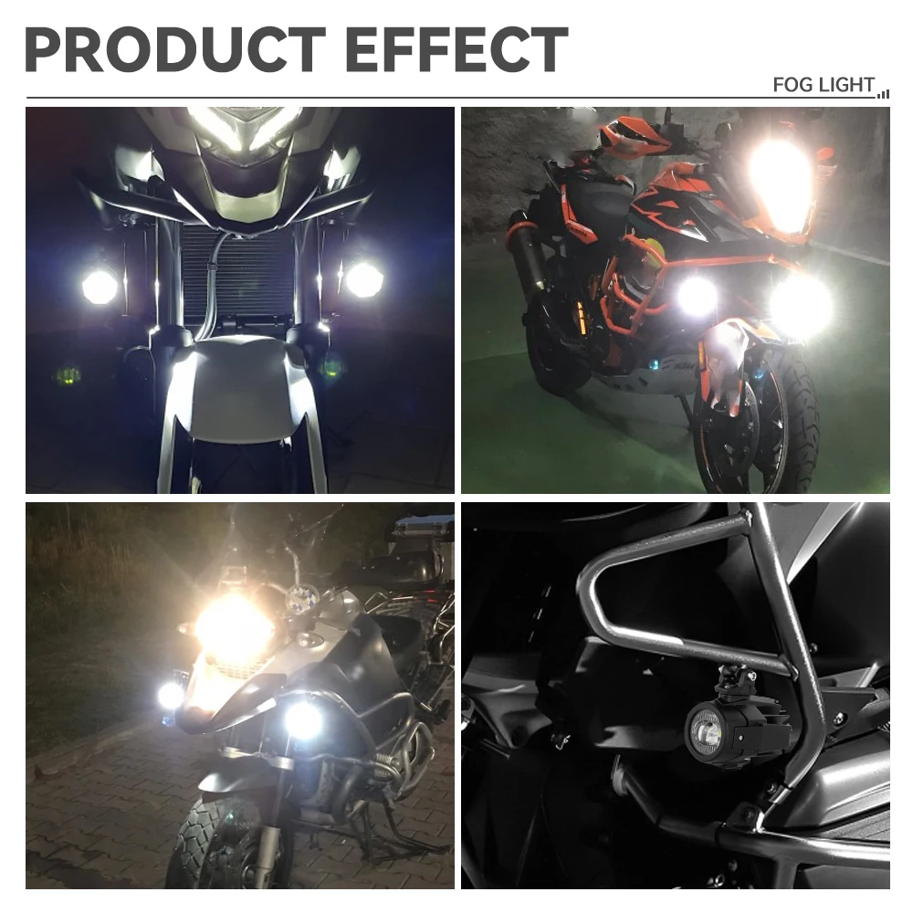 Auxiliary Lights LED Spot Driving Fog Lights for R1200GS F800GS K1600 Universal Motorcycle 40W 6000K Fog Lamps