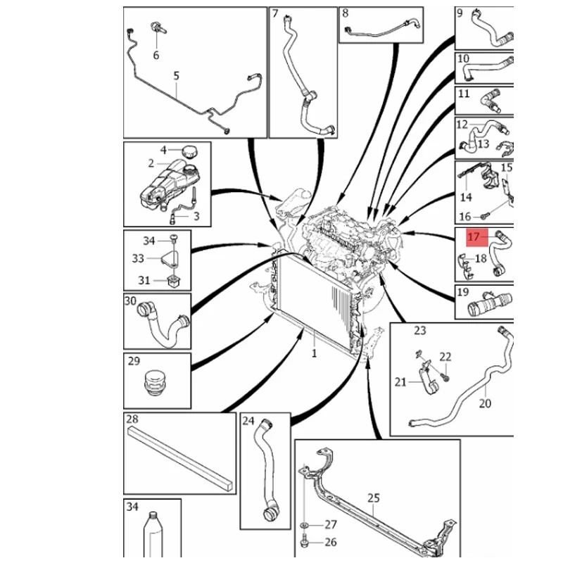 31319143 Heating air pipe V 40