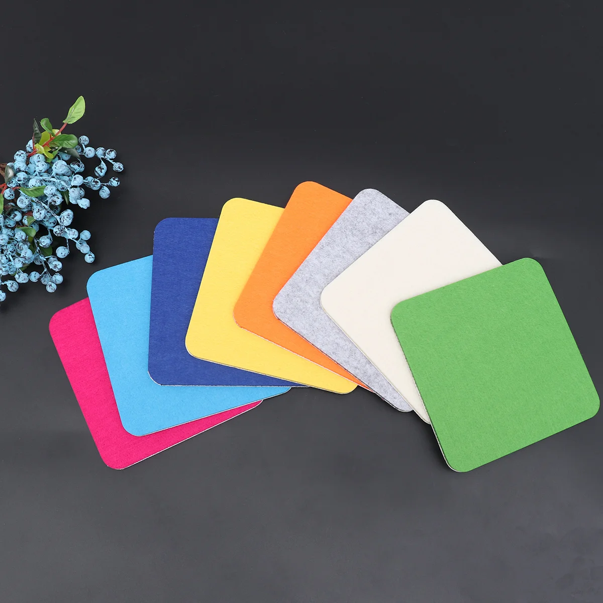 

8 Pcs Felt Square EVA Board Notice Wall Decor Living Room Wooden Murals Stickers