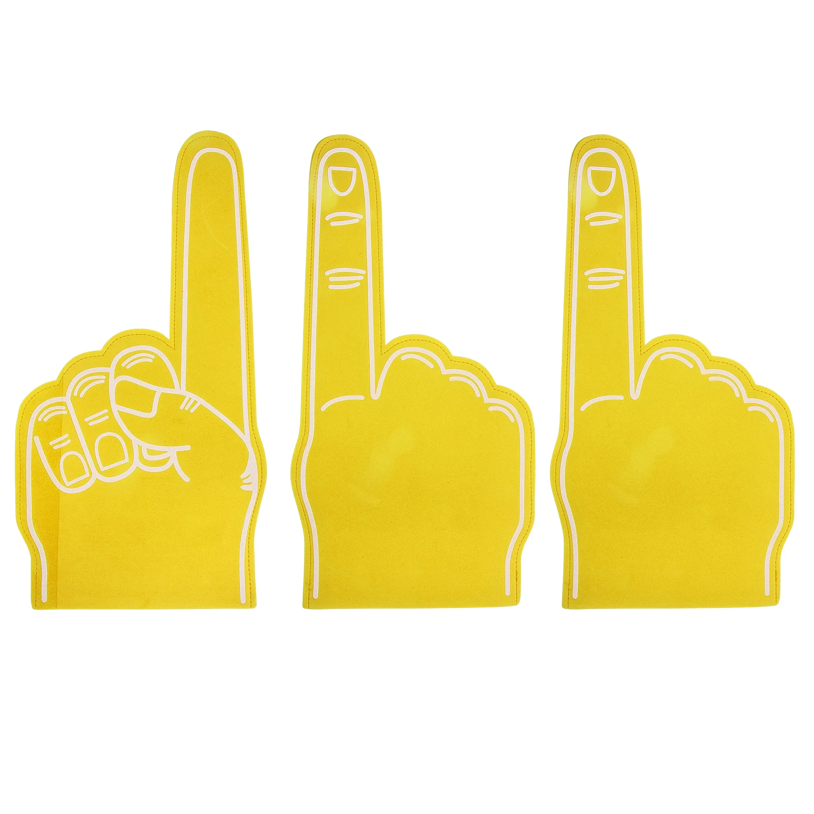 

3pcs Foam Finger Yellow Sports Fan Props Cheerleading Hand Foams Party Noisemakers Soccer Game Team Spirit Lightweight