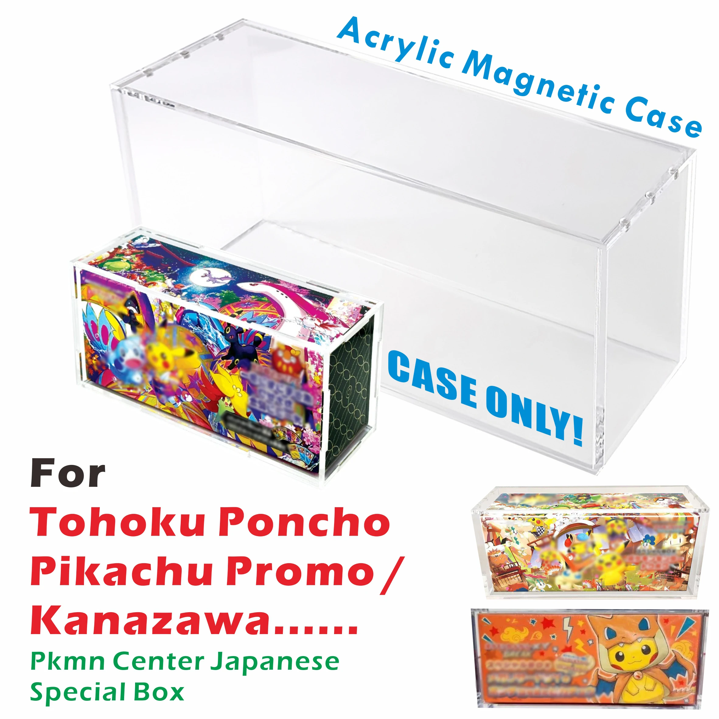 حافظة عرض أكريليك لمركز Pkmn صندوق خاص ياباني لـ Tohoku Poncho Pikachu الترويجي/Kanazawa