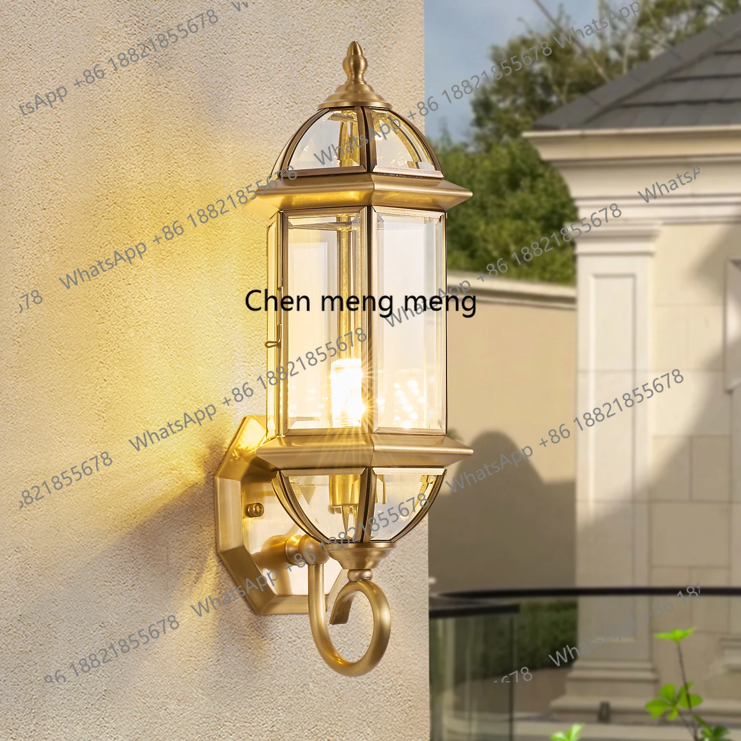 

All copper outdoor wall lamp European outdoor villa gate exterior wall terrace courtyard aisle wall lighting