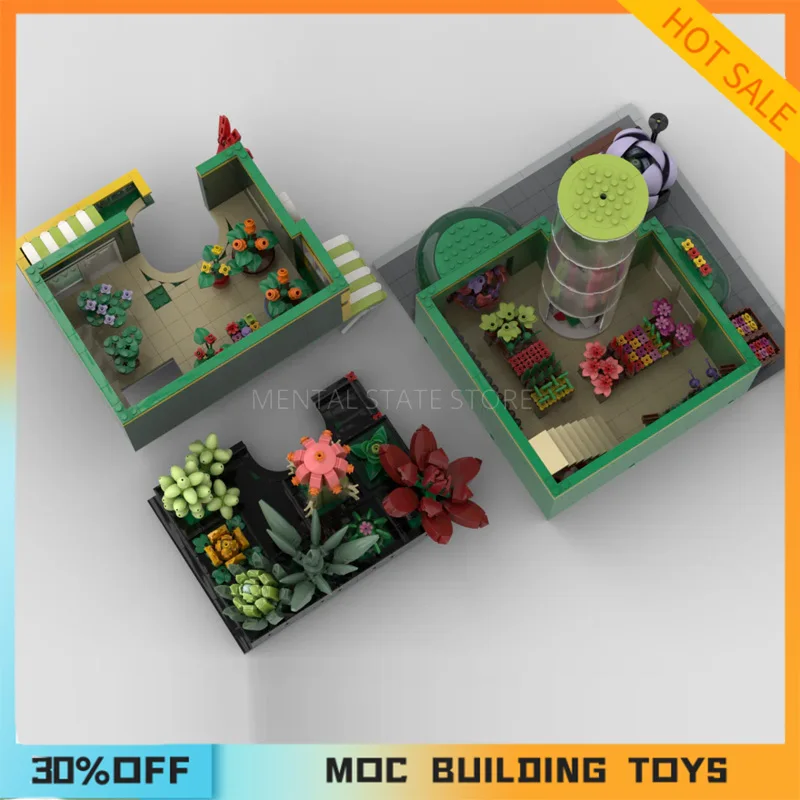 1835PCS Customized MOC Flower store + Display for set Building Blocks Technology Bricks DIY Creative Assembly Toy Holiday Gifts