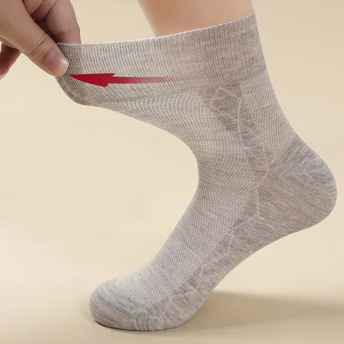 Imagen 2 del producto 5 pares de calcetines de boca suelta para hombres talla grande 48,49,50 calcetines para diabéticos para hombres mayores evitan las venas varicosas para pacientes con Diabetes