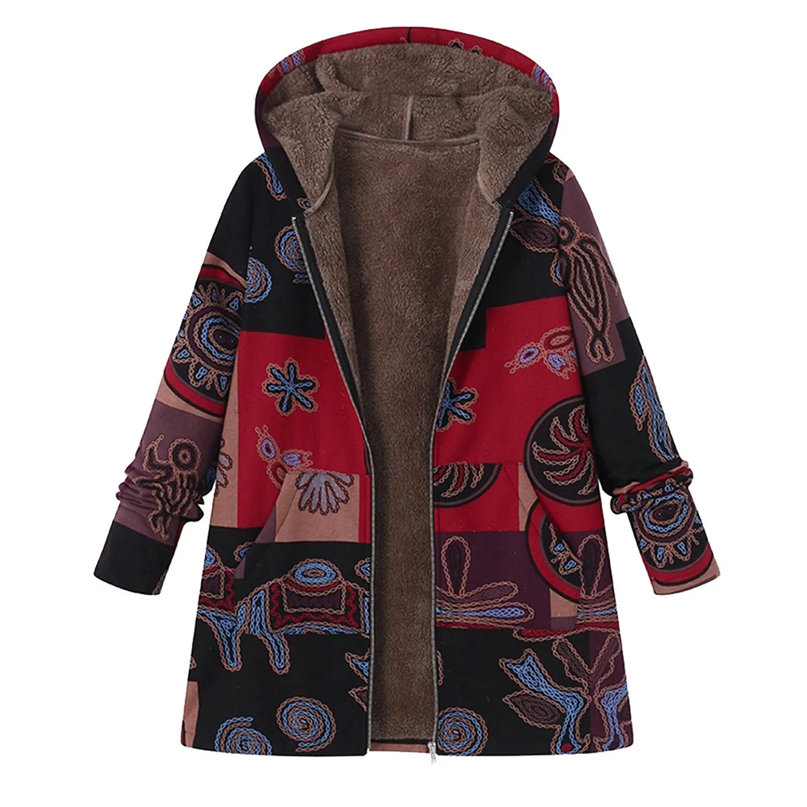 Damen Wintermantel Parka mit Kapuze gepolsterte Jacke Plüsch Top Retro Wärme kostenloser Versand Großhandel plus Größe Jacke koreanische Mode