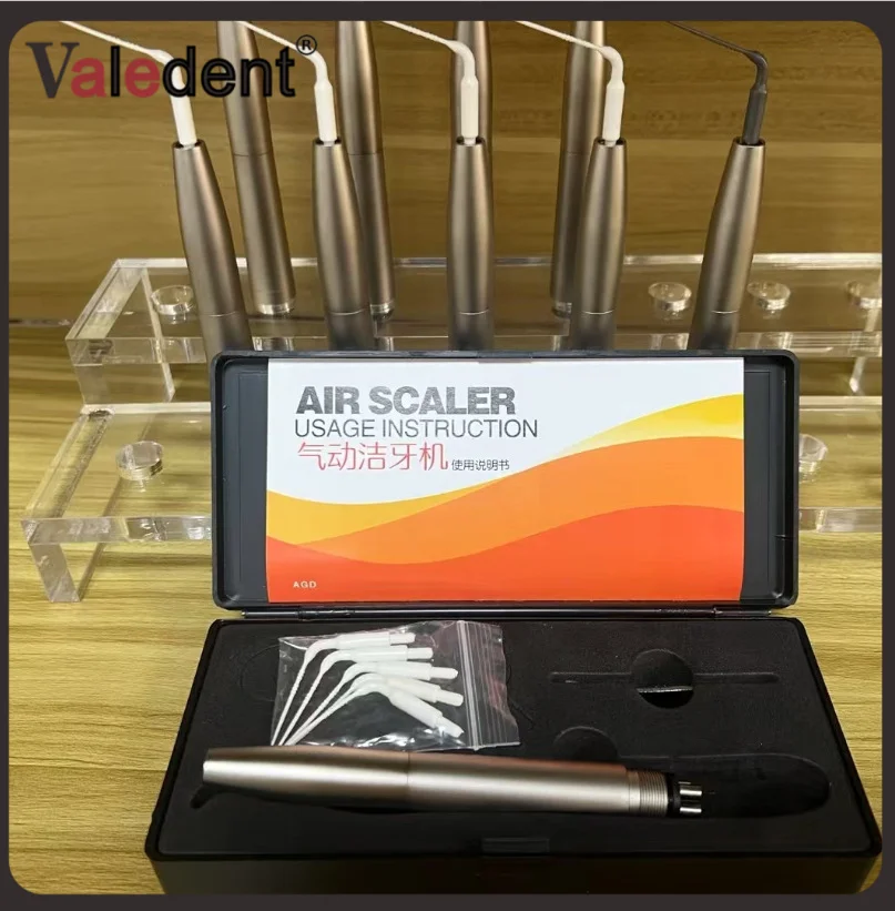 

Dental Air Scaler Handpiece High Frequency Pneumatic Scaler with Free Plastic Sonic Powered Endo Irrigation Tips