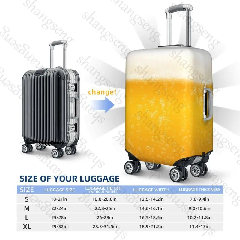 Travel suitcase protective case, suitcase cover, elastic protection, washable Luggage cover, 18-32 in Funny Beer